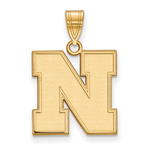 14kt Yellow Gold 5/8in University of Nebraska N Pendant