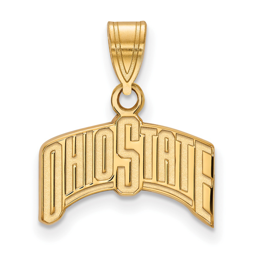 14kt Yellow Gold 1/2in Ohio State University Arched Pendant