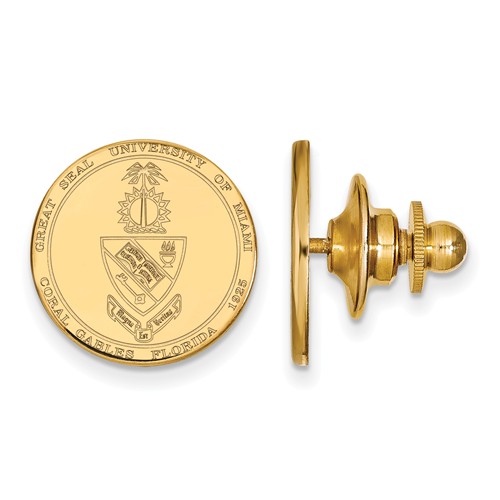 14kt Yellow Gold University of Miami Crest Lapel Pin