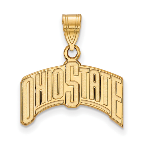 10kt Yellow Gold Ohio State University Arched Pendant