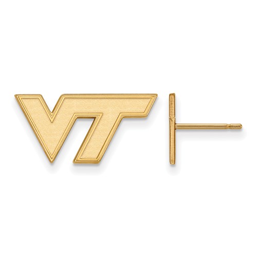 14k Yellow Gold Virginia Tech Extra Small Logo Earrings