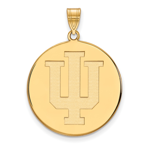 10kt Yellow Gold 1in Indiana University Round Pendant