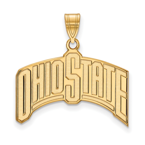 10kt Yellow Gold 3/4in Ohio State University Arched Pendant