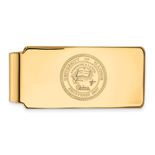 10kt Yellow Gold University of Illinois Crest Money Clip