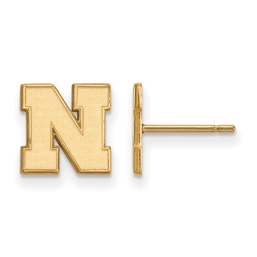 10kt Yellow Gold University of Nebraska N Extra Small Post Earrings