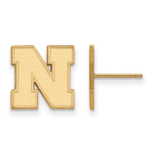 10kt Yellow Gold University of Nebraska Small Post Earrings