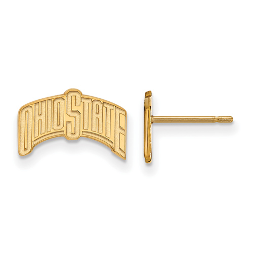 14kt Yellow Gold Ohio State University Small Arched Post Earrings
