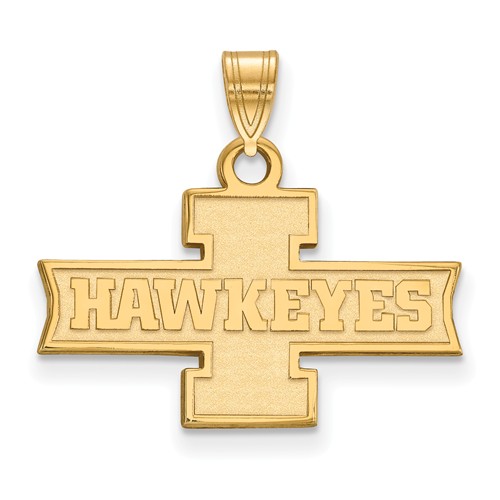 University of Iowa Hawkeyes Pendant 1/2in 10k Yellow Gold