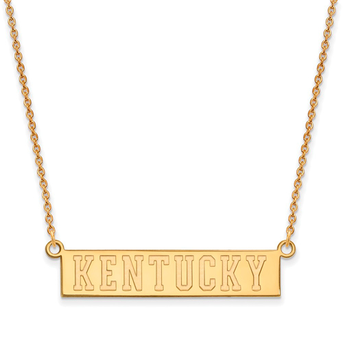 10kt Yellow Gold 1/2in KENTUCKY Bar Pendant with 18in Chain