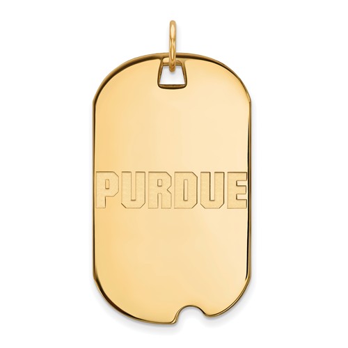 14k Yellow Gold Purdue University Dog Tag