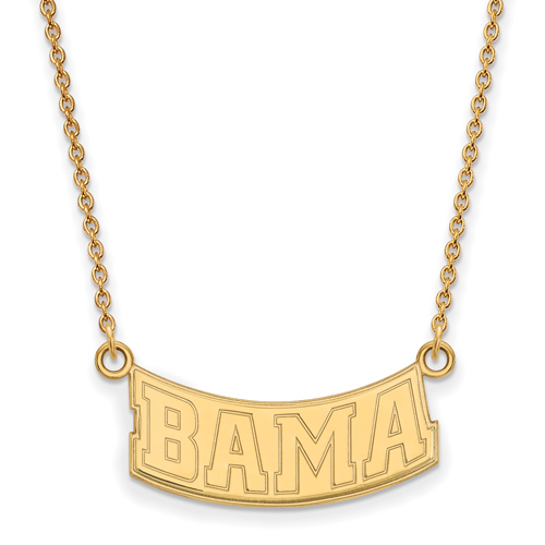 14kt Yellow Gold 1/2in BAMA Pendant with 18in Chain