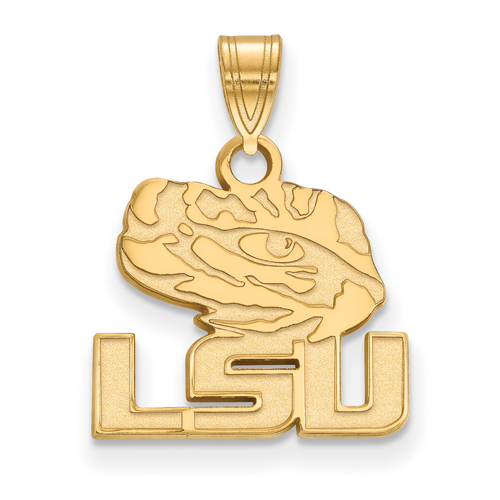 10kt Yellow Gold 1/2in LSU Eye of the Tiger Pendant