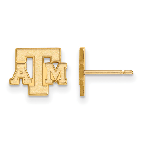 14kt Yellow Gold Texas A&M University Extra Small Post Earrings