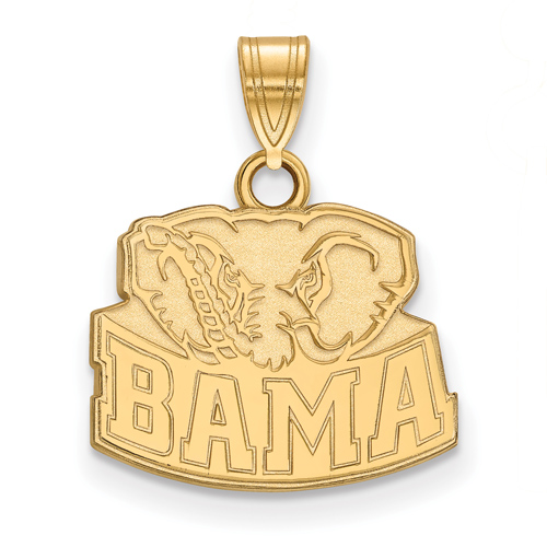 14kt Yellow Gold 1/2in University of Alabama Al BAMA Pendant