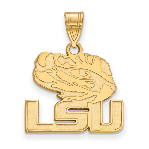 14kt Yellow Gold 5/8in LSU Eye of the Tiger Pendant