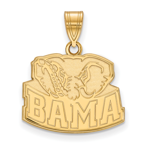 14kt Yellow Gold 5/8in University of Alabama Big Al BAMA Pendant