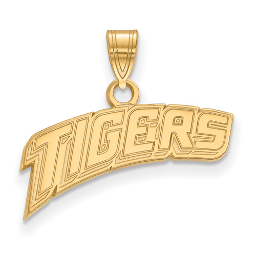 14kt Yellow Gold 3/8in Arched TIGERS Pendant