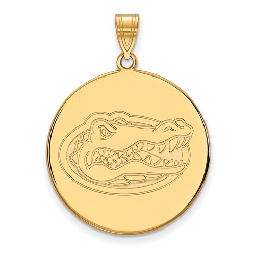 14kt Yellow Gold 1in University of Florida Round Pendant