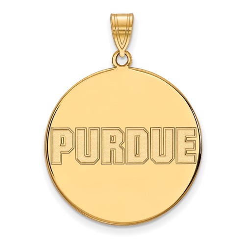10k Yellow Gold Purdue University Round Pendant 1in