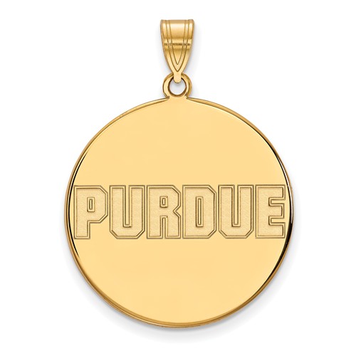 14k Yellow Gold Purdue University Round Pendant 1in