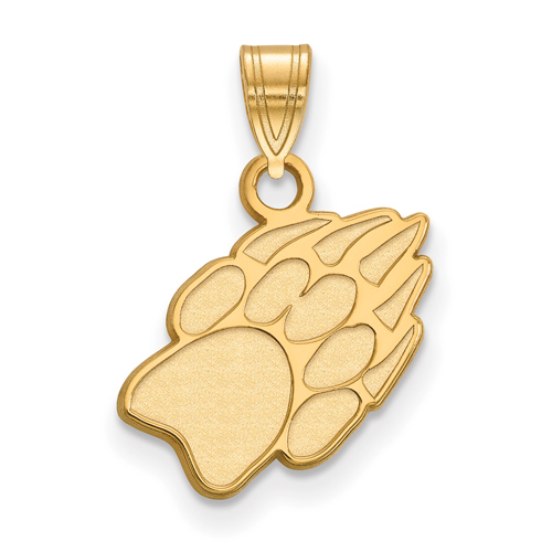 14kt Yellow Gold 1/2in University of Wisconsin Badger Paw Pendant
