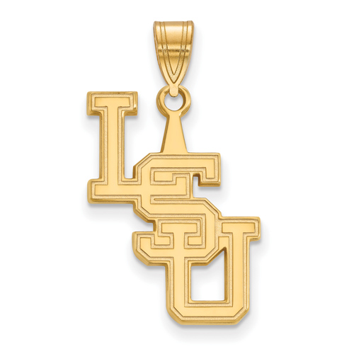 14kt Yellow Gold 7/8in Interlocked LSU Pendant