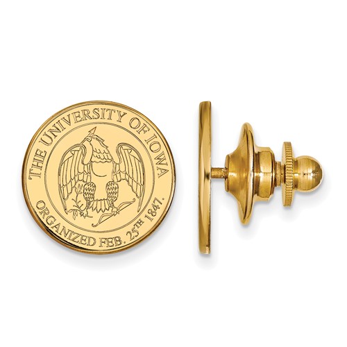 University of Iowa Seal Lapel Pin 14k Yellow Gold 