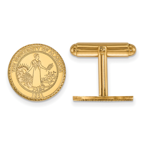 14kt Yellow Gold University of Alabama Round Crest Cuff Links