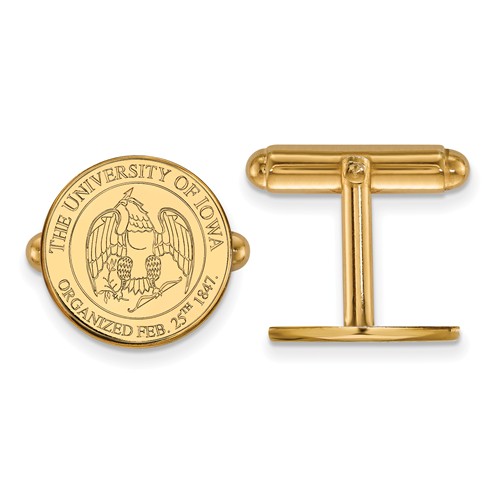 University of Iowa Seal Cuff Links 14k Yellow Gold