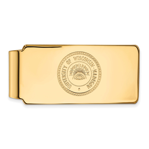 10kt Yellow Gold University of Wisconsin Badger Money Clip