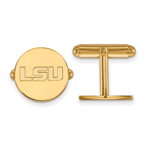 14kt Yellow Gold Louisiana State University Round Cuff Links