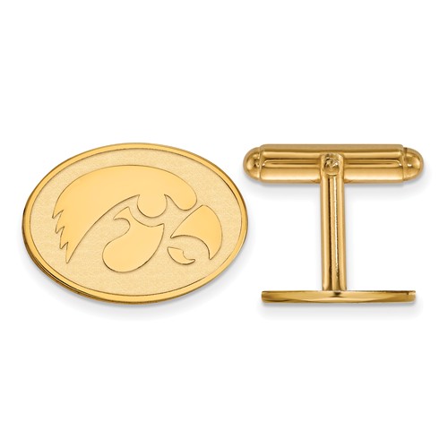 University of Iowa Oval Cuff Links 14k Yellow Gold