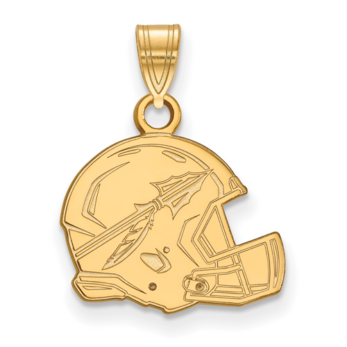 14kt Yellow Gold 1/2in Florida State University Helmet Pendant