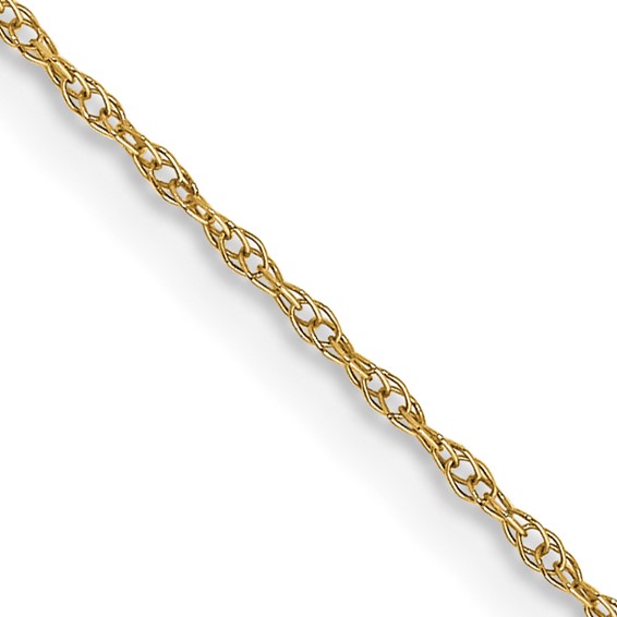 14k Yellow Gold 18in Cable Rope Chain .6mm