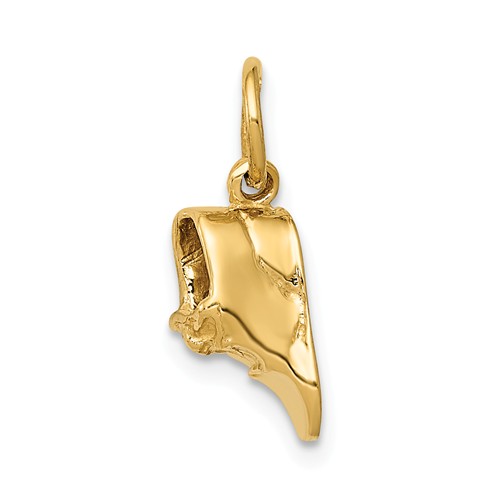 14k Yellow Gold 3-D Baby Shoe Charm with Polished Finish A0158A
