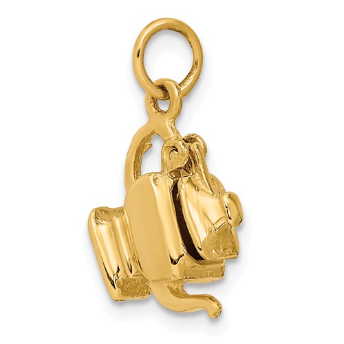 14k Yellow Gold 3-Dimensional Teapot Charm