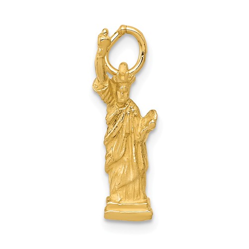 14k Yellow Gold 3-D Statue Of Liberty Charm 3/4in