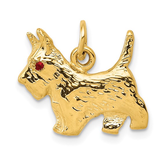 14kt Yellow Gold 3-D Scottie Dog Charm