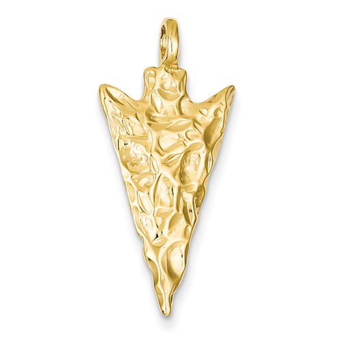14k Yellow Gold 1in Arrrow Head Pendant