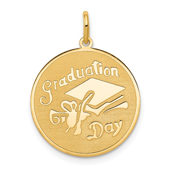 14kt Yellow Gold Small Round Graduation Day Disc Charm