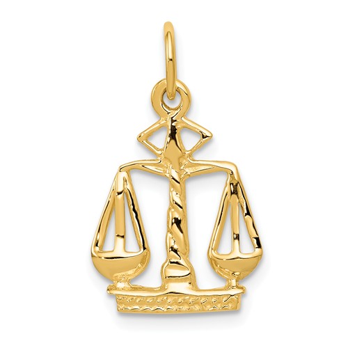 14k Yellow Gold Scales Of Justice Charm 5/8in