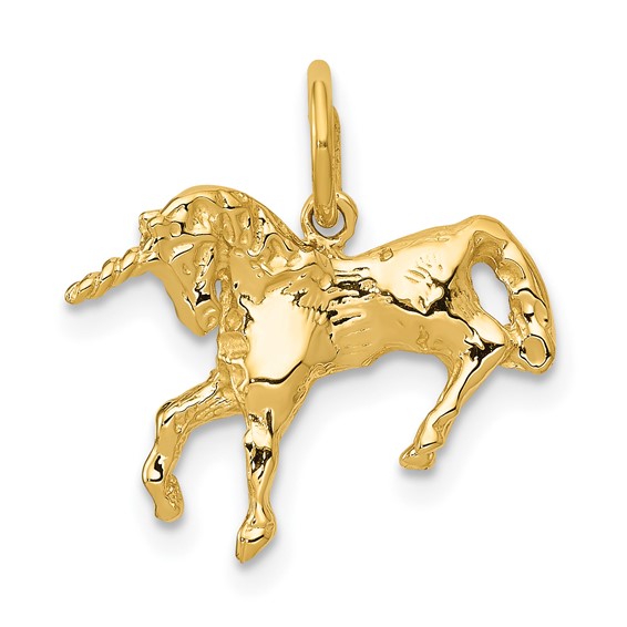 14kt Yellow Gold 1/2in Unicorn Charm