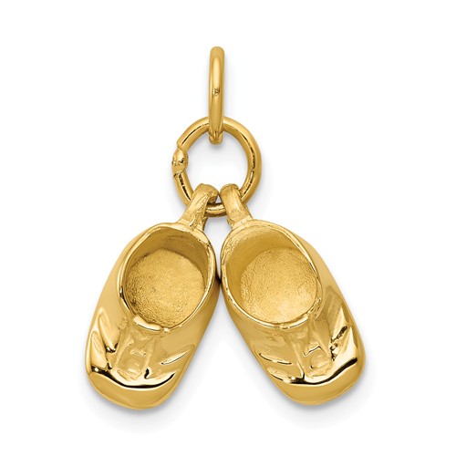 14k Yellow Gold Baby Shoes Charm A9281 | Joy Jewelers
