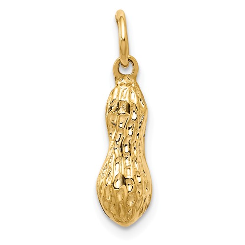 14k Yellow Gold 3-D Peanut Charm