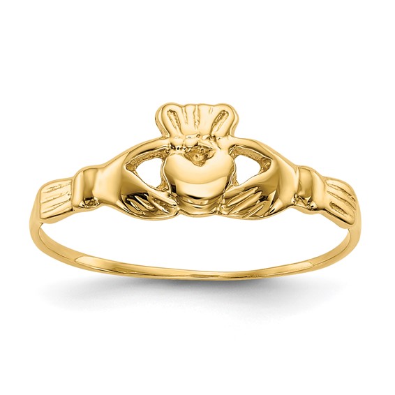 14k Yellow Gold Child's Claddagh Ring