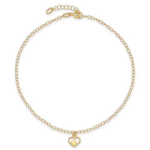 yellow gold heart anklet