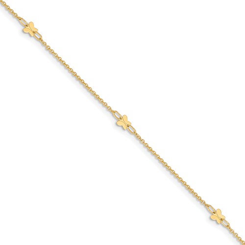 14k butterfly anklet