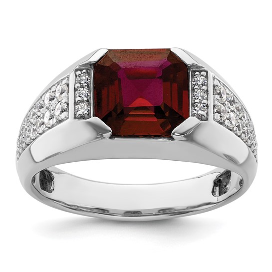 Kay Lab-Created Ruby Ring 1/15 ct tw Diamonds 10K White Gold | Hamilton  Place