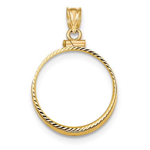 14k Yellow Gold Screw Top Diamond-cut Bezel 1/4 Oz American Eagle Coin