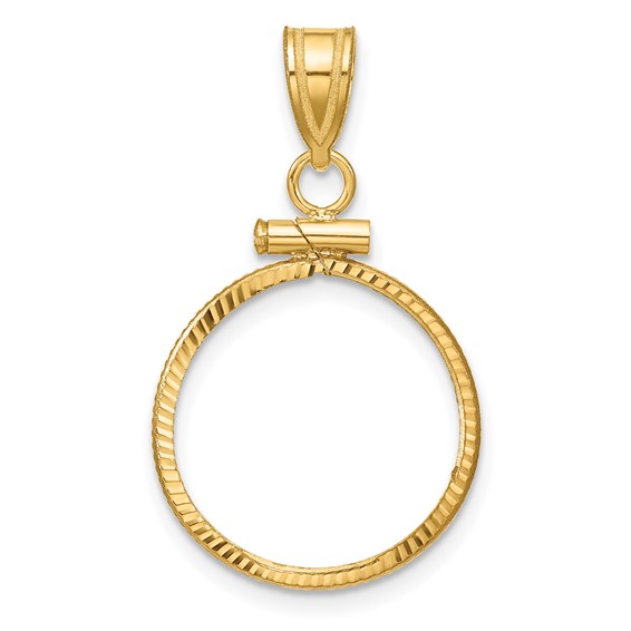 14k Yellow Gold Diamond-cut Bezel for 1/10 Oz American Eagle Coin